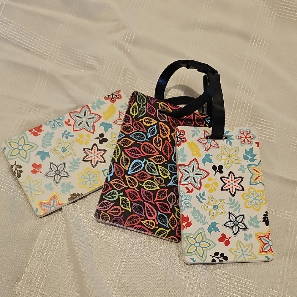 Bundle Monster Colorful Floral and Leaf Patterned Luggage Tags